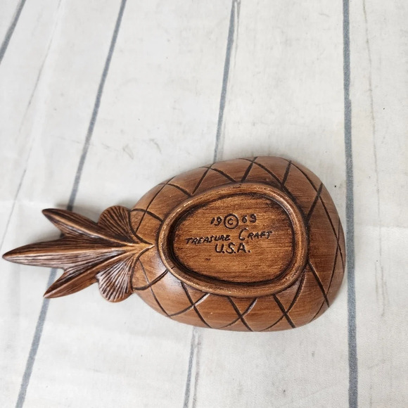 Vintage.60s Treasure Craft Pineapple Dish  Queen Mary Orange - Picture 9 of 9